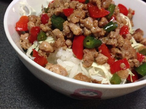 ♡豚ひき肉とパプリカの甘辛のっけ丼♡